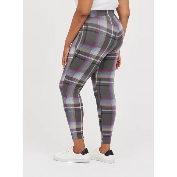 Torrid - Premium Leggings - Rainbow Epic Plaid Women's Size 0X/12 Pride Comfy - Picture 2 of 5